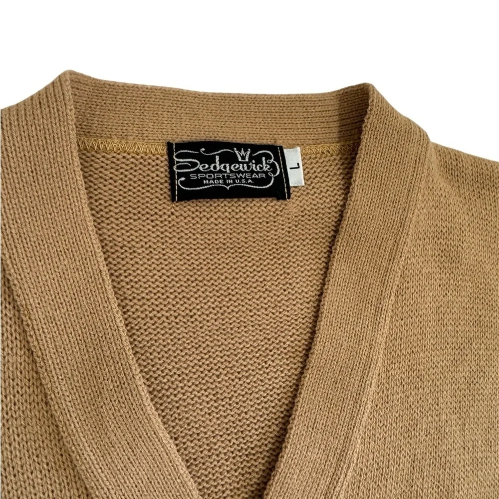 Men's Tan Cardigan Sweater